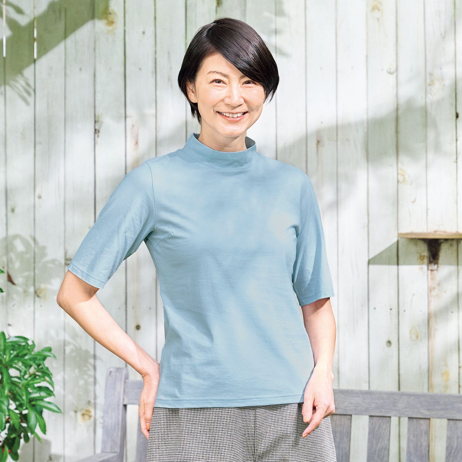 涼感五分袖ハイネック 『着心地のいい服』通販ショップ
