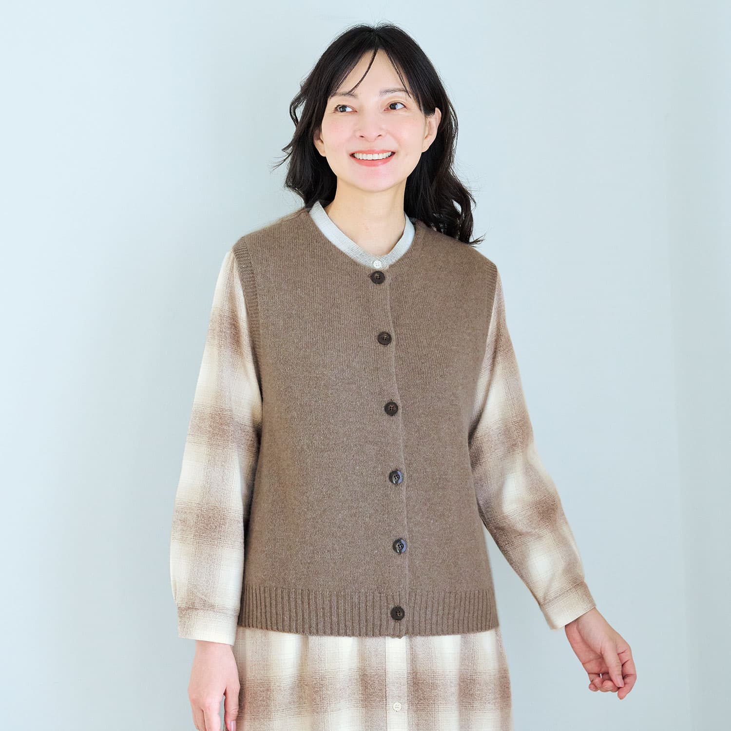 カシミヤ混ニットベスト 『着心地のいい服』通販ショップ