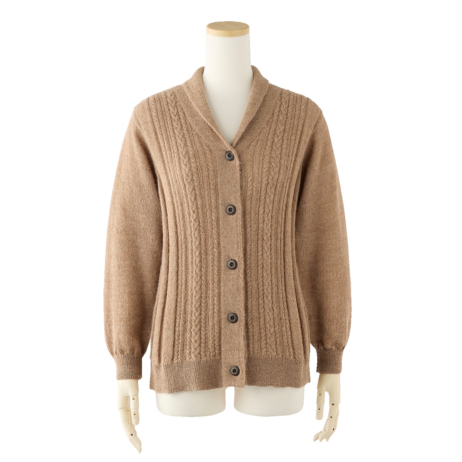 Mano アルパカ100% ブラックカーディガン CASA FLINE - アルパカハンドニットカーディガン (ブラック) | Sir