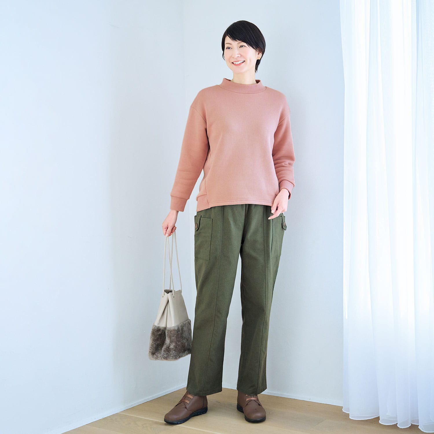 起毛コットンカーゴパンツ