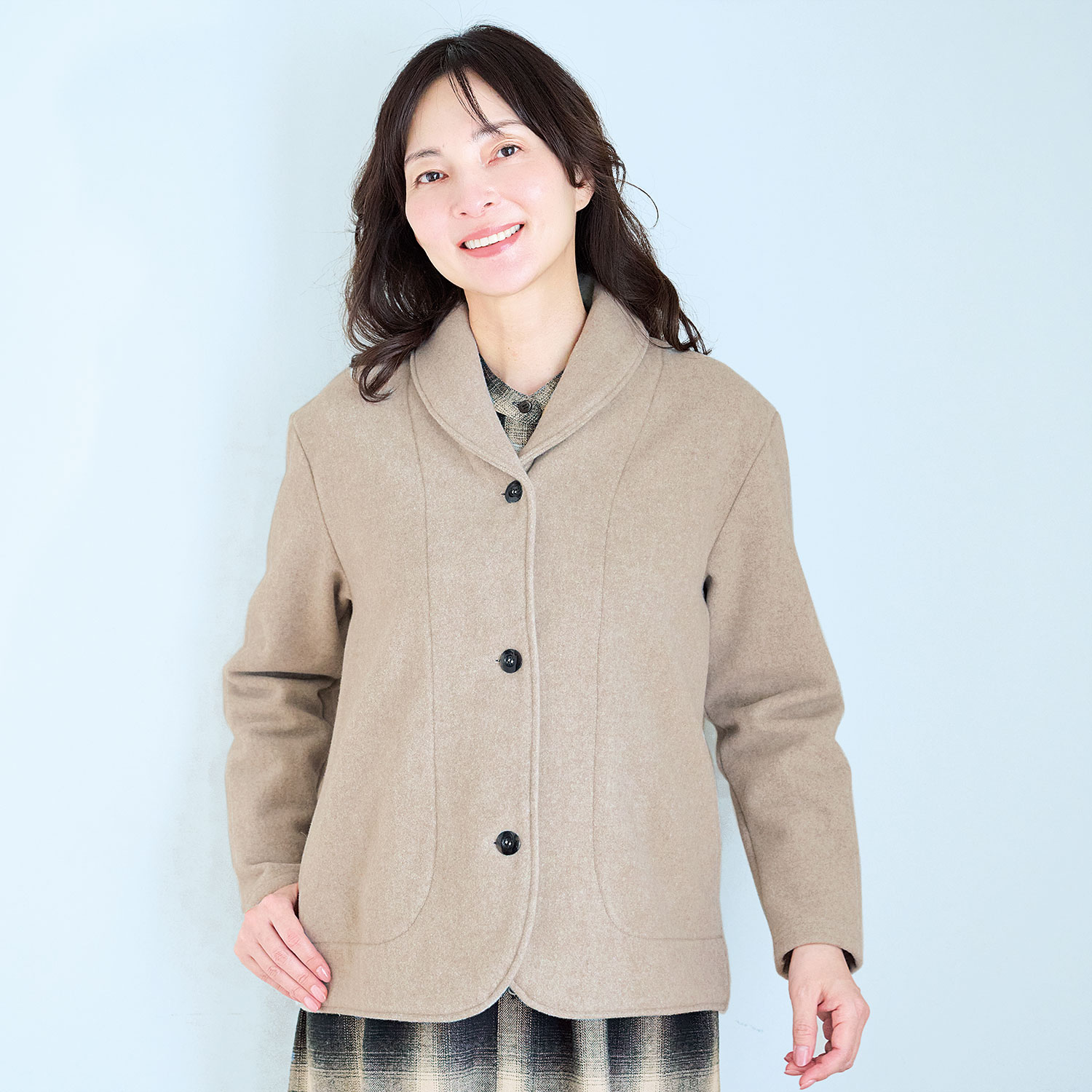 ショール衿ウールジャケット