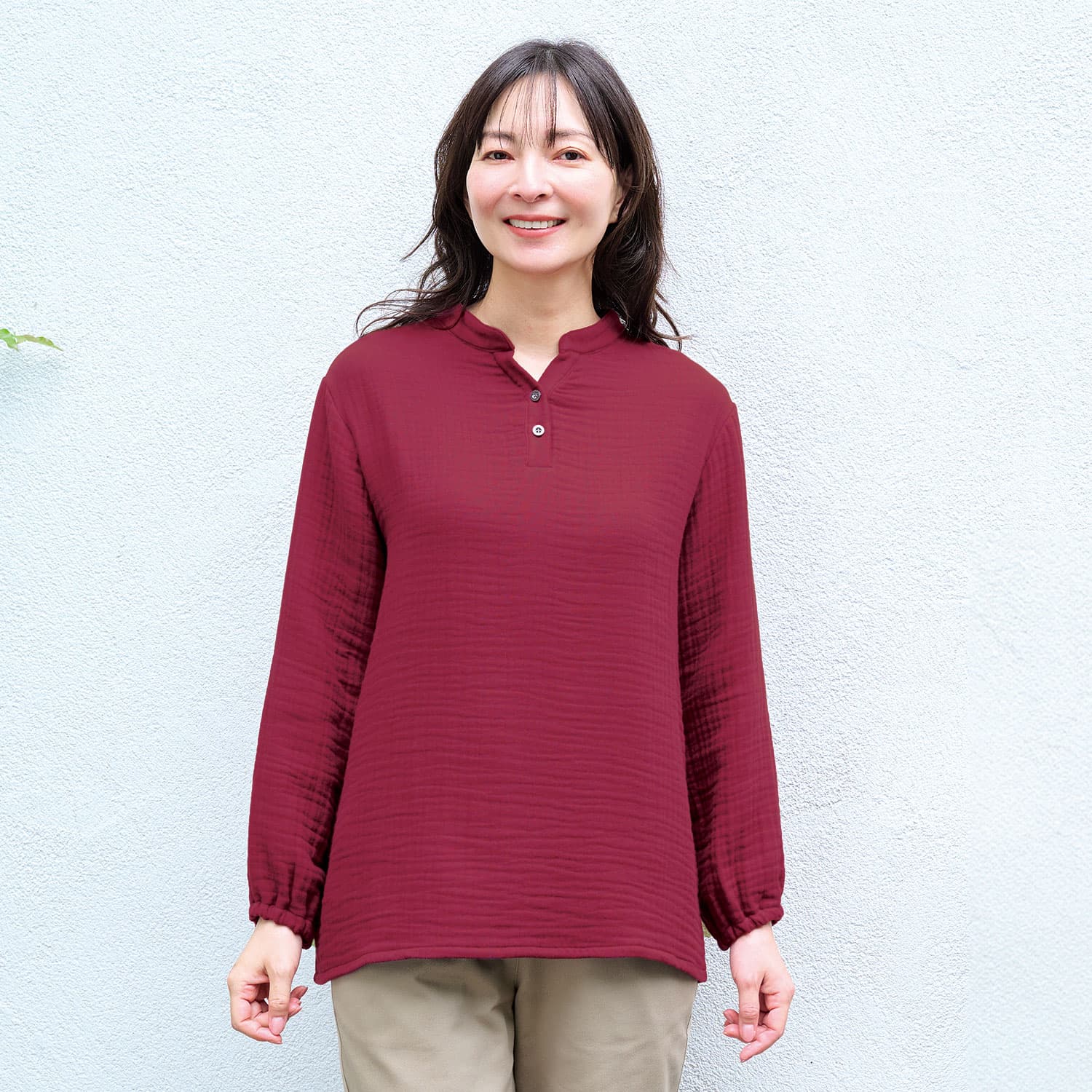 6重ガーゼブラウス