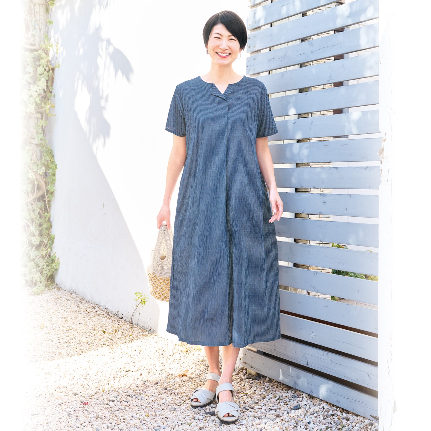 高島ちぢみ涼やかワンピース 『着心地のいい服』通販ショップ