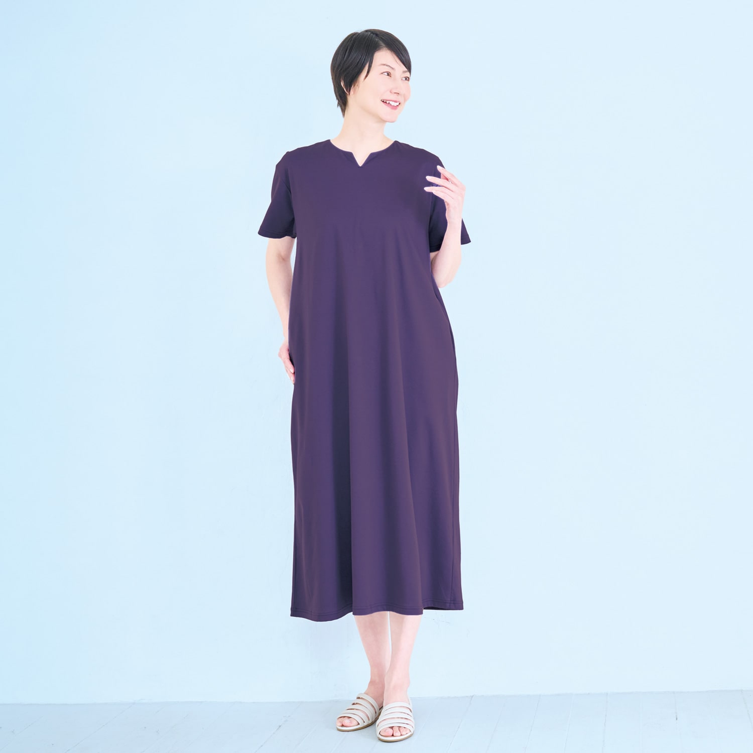 涼感コットンワンピース
