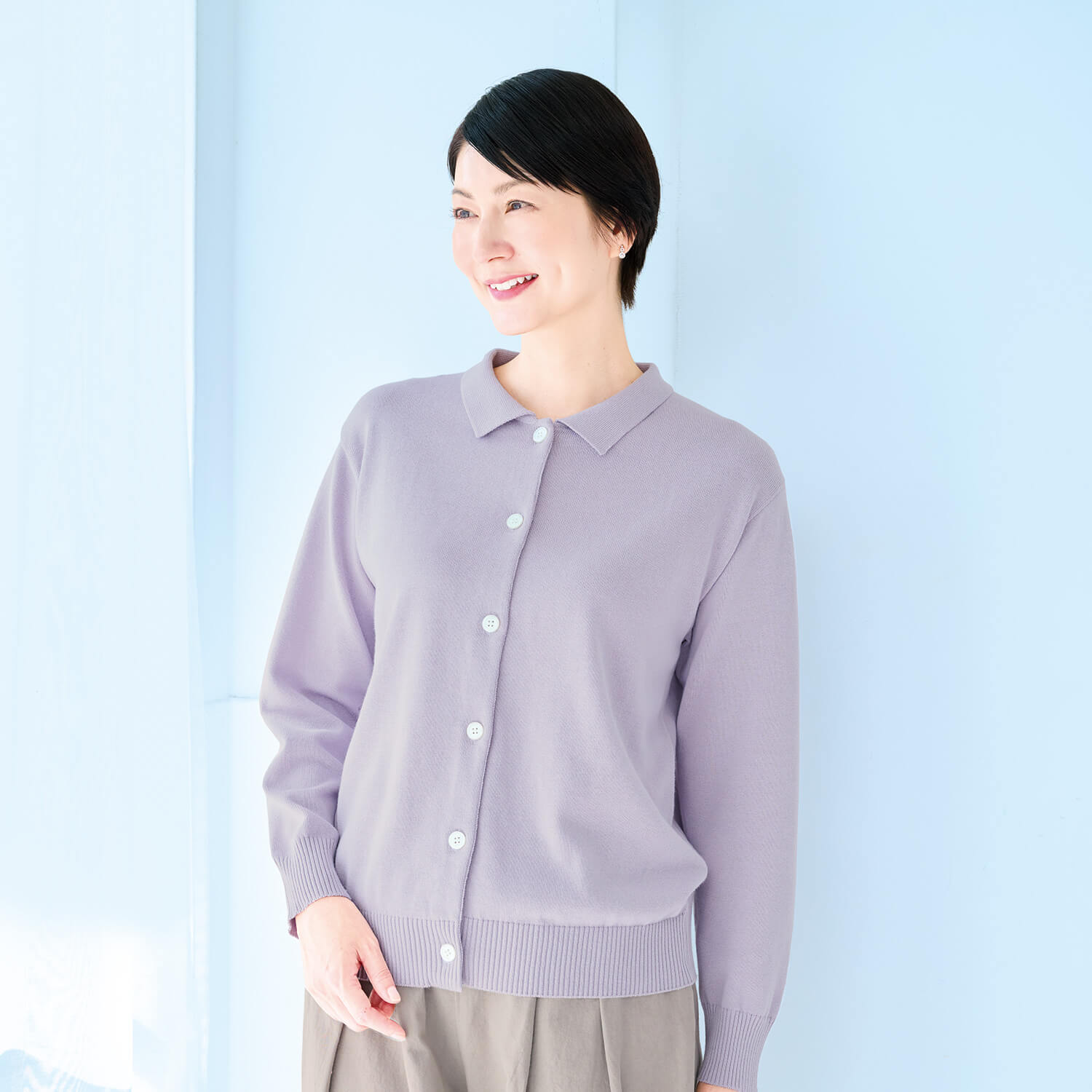 綿麻ニットカーディガン