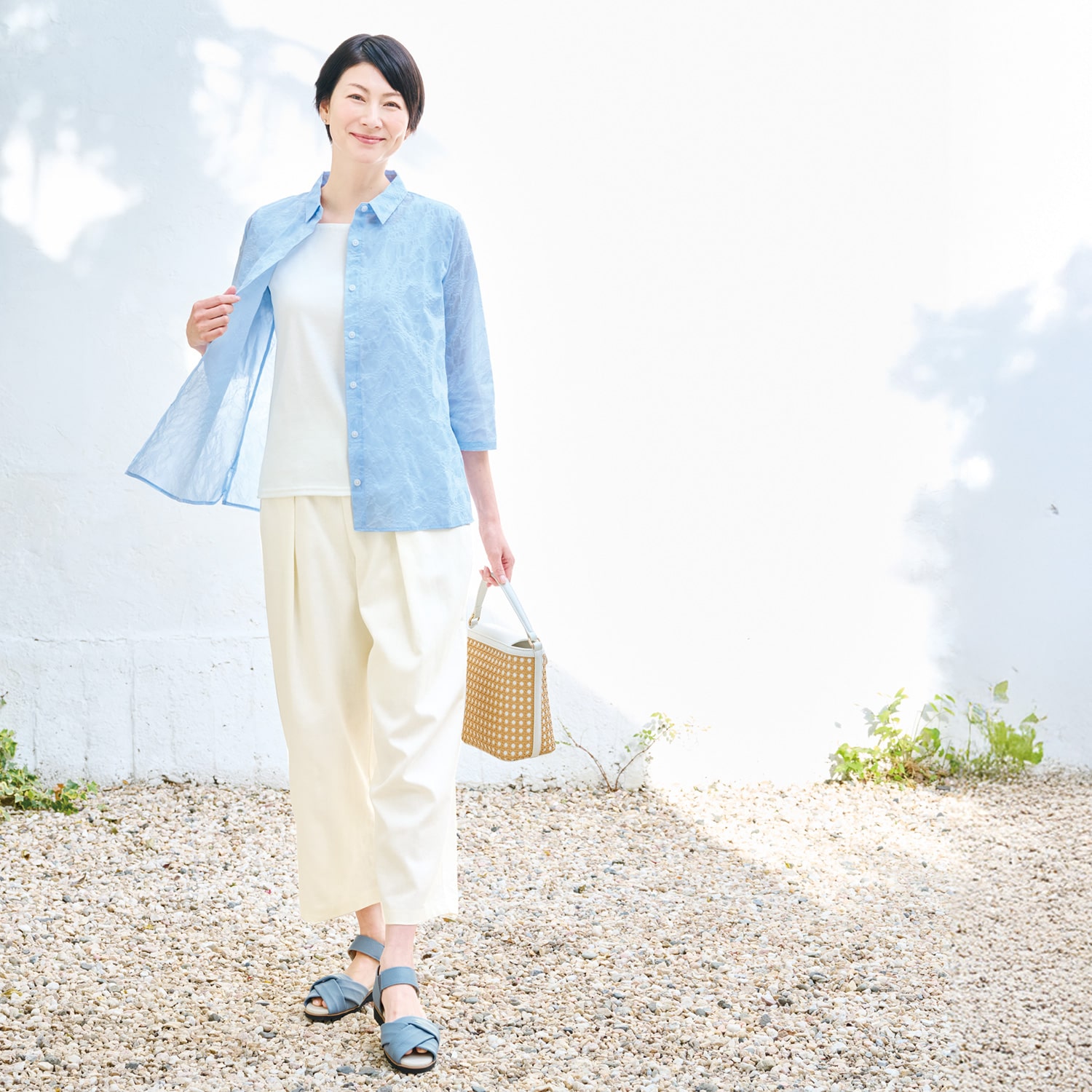 綿ローンエアリーシャツ