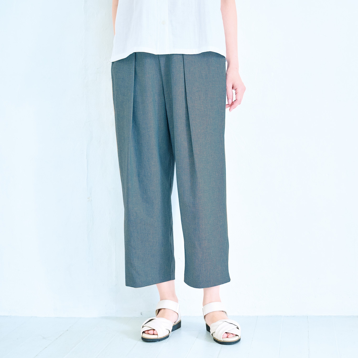 綿麻タックパンツ
