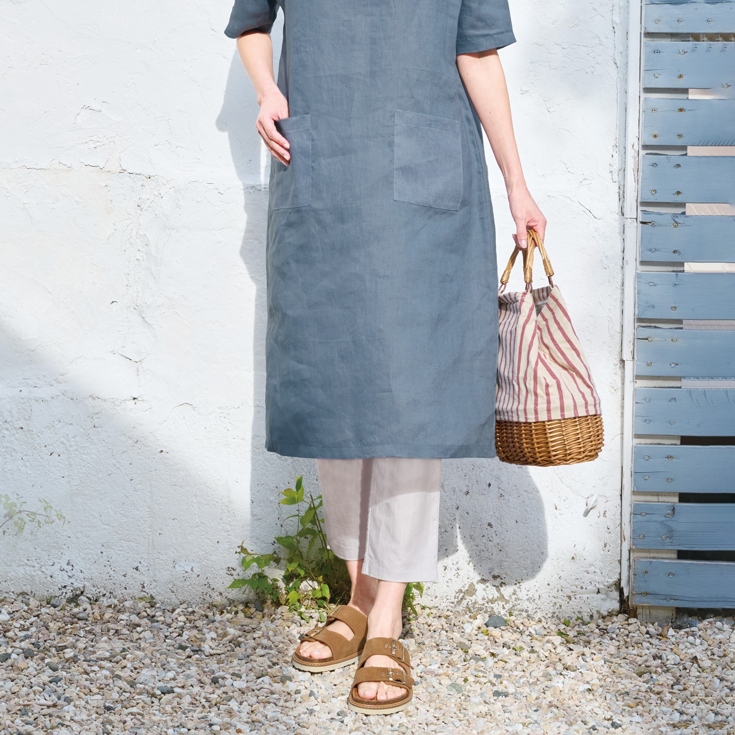 リネン混サブリナパンツ