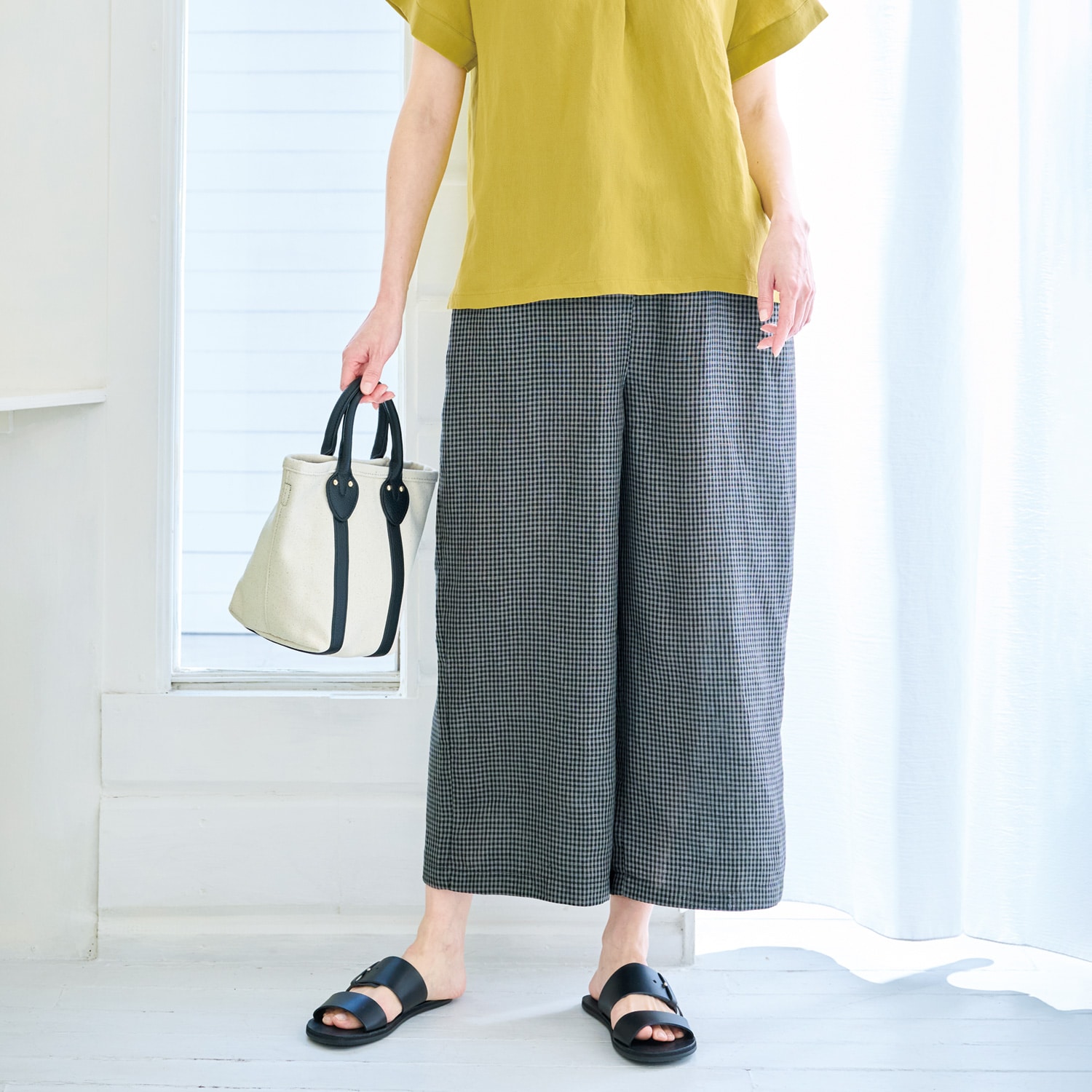 リネンワイドパンツ