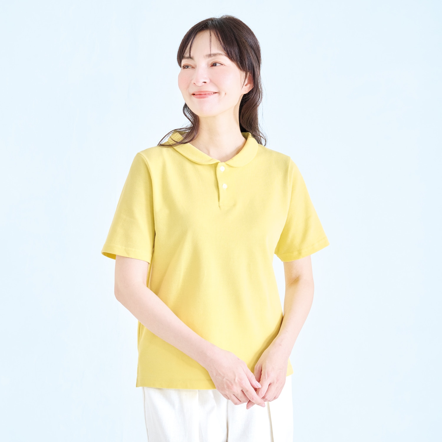 鹿の子丸衿ポロシャツ