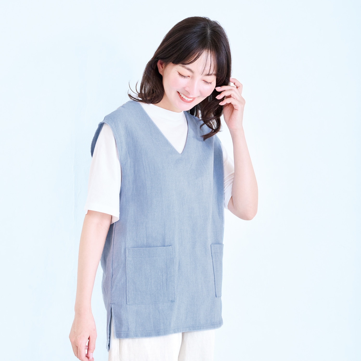 パナマ織りVネックベスト