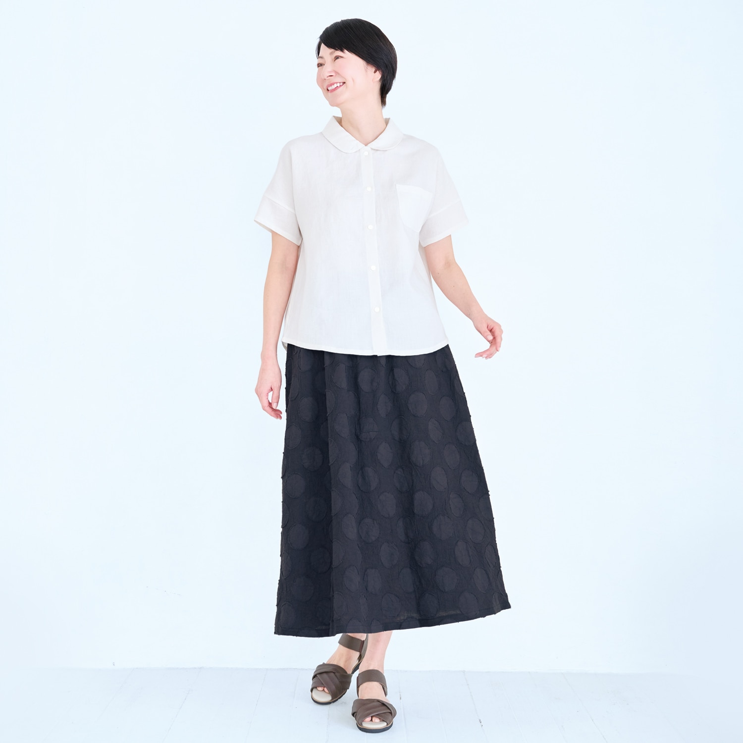 綿麻ジャカードスカート