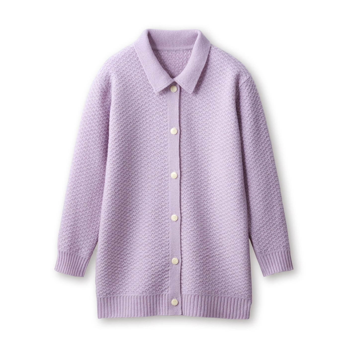 ラムウール衿付きカーディガン 『着心地のいい服』通販ショップ