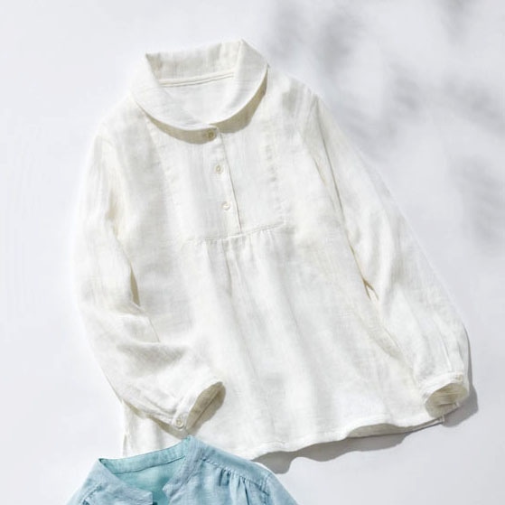 綿麻ガーゼショールカラーブラウス 『着心地のいい服』通販ショップ