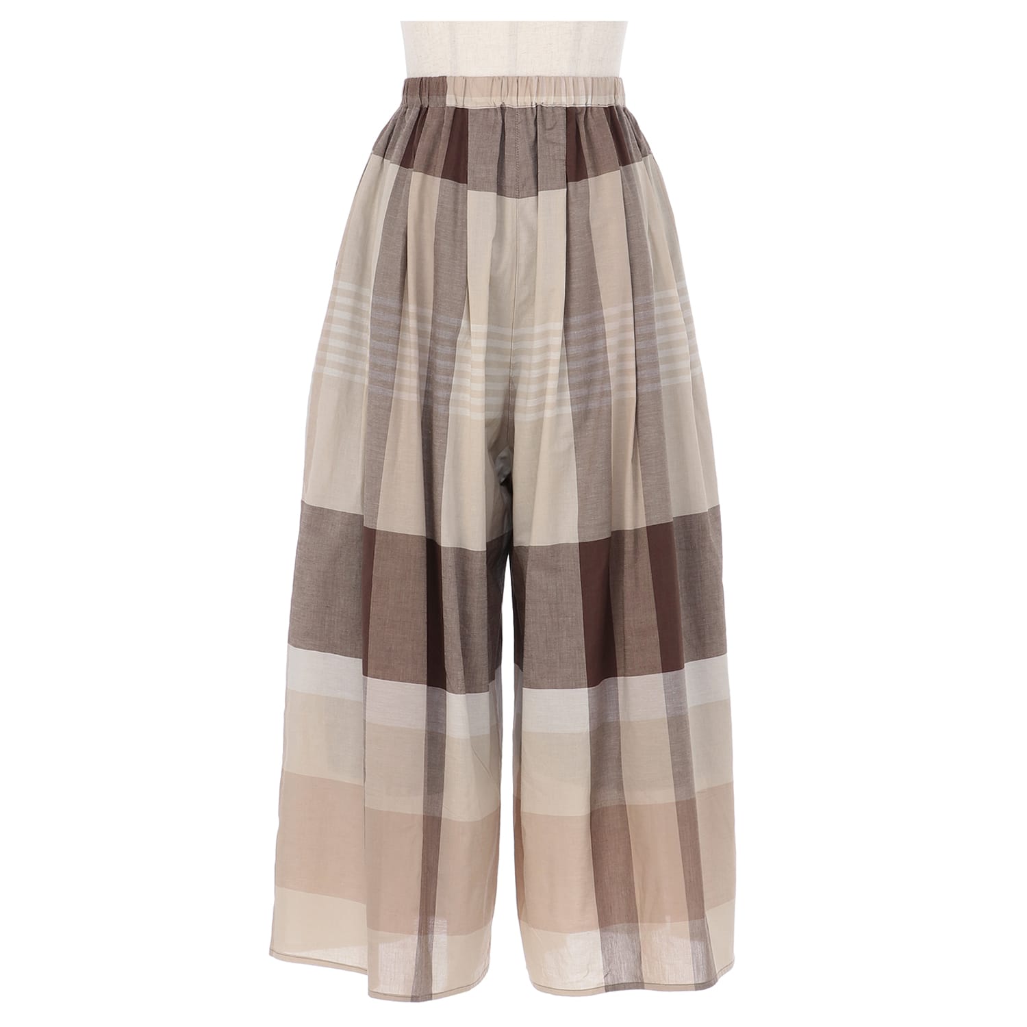 チェック柄スカートパンツ