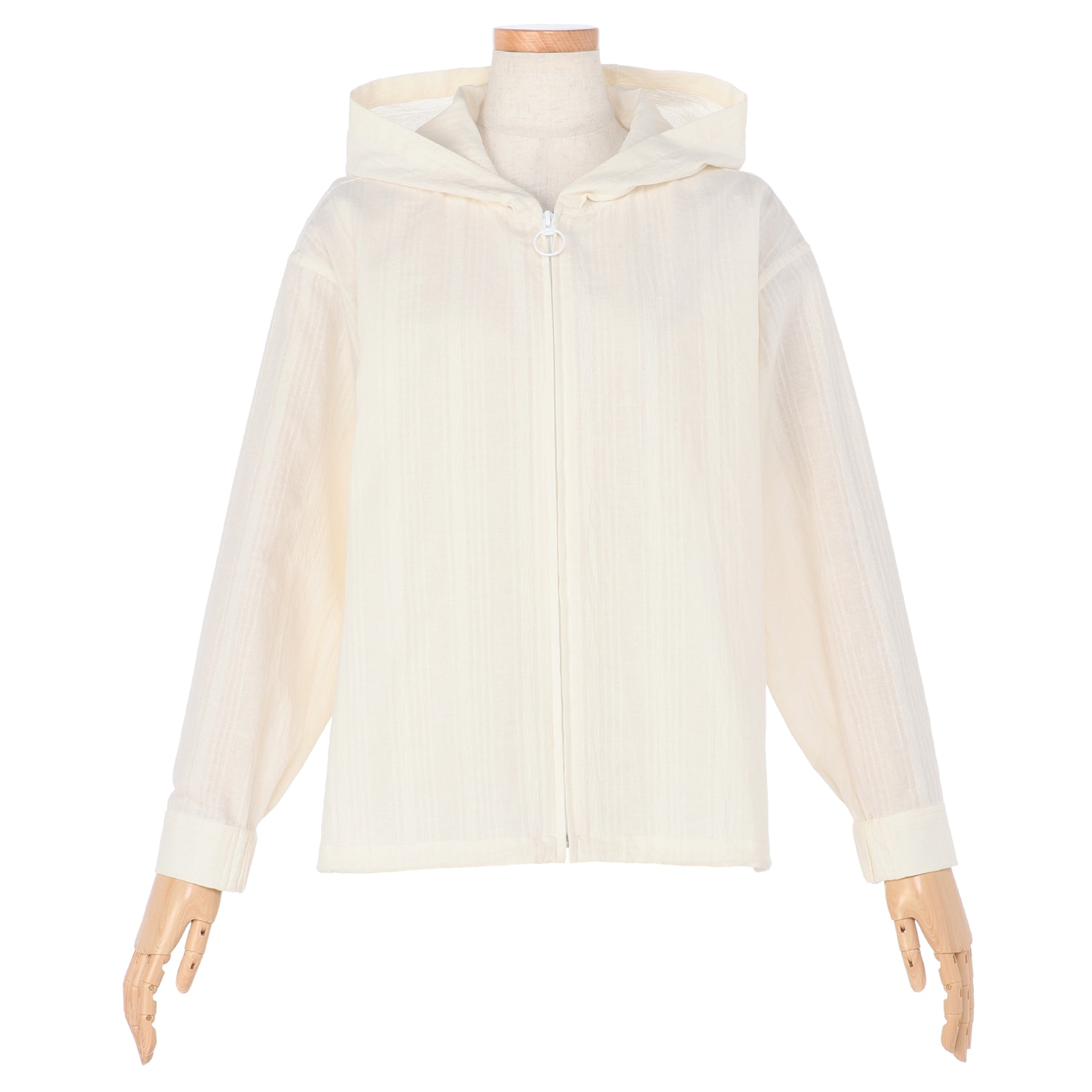 綿麻ドビー織りパーカー