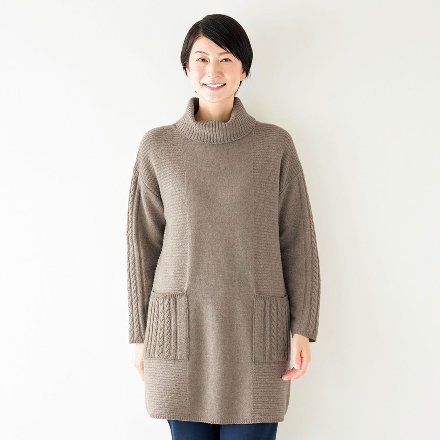 カシミヤ混オフタートルチュニック 『着心地のいい服』通販ショップ